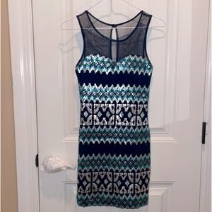 As You Wish XS SEXY MINI COCKTAIL / PARTY DRESS ART DECO GEOMETRIC DESIGN